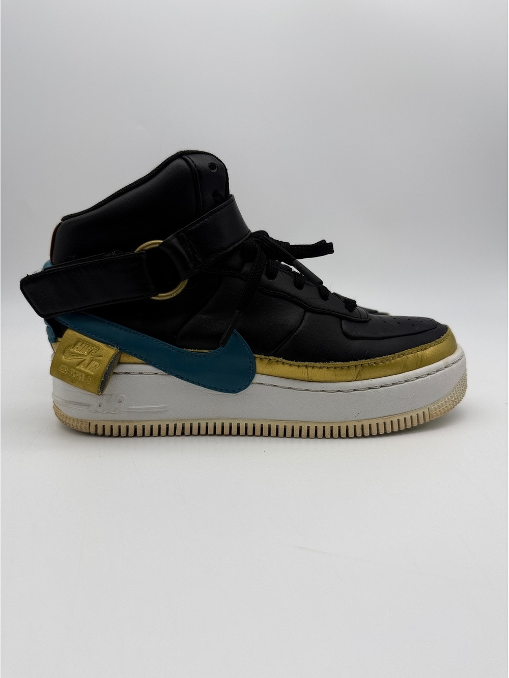 Nike Air Force 1 Jester XX High Womens Black Blustery Metallic Gold 2018 Size 8